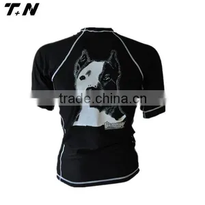 Professional Sublimated Short Sleeve Rash Guard Custom Logo thumbnail-4