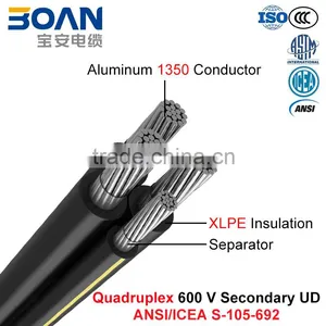 Quadruplex Secondary UD, 600 V Building Cable, Al/XLPE (ANSI/ICEA S-105-692) thumbnail-1