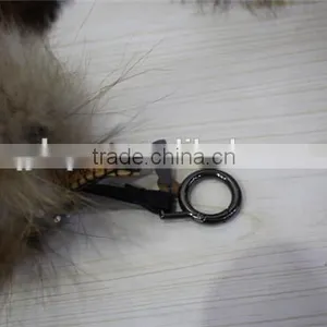 Real Raccoon Fur Ball / Fluffy Ball Fur Keychain / Monster Fur Keychain thumbnail-4