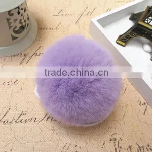 Real Fur Ball Key Chain / Fur Ball Keychain / Rex Rabbit Fur Pom Poms thumbnail-5