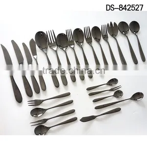 Best Sale Black Titanium Design With Cloth Wheel Light Cutlery Set thumbnail-2