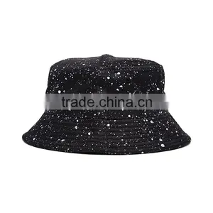 Fashion Accessory Headwear Cotton Twill Black Plain Snow Pattern Digital Printing Man Custom Bucket Hat Bulk Quality Choice thumbnail-3