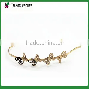 Graceful Gold Metal Headband With Butterfly thumbnail-1