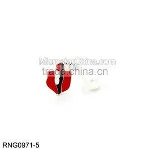 Sexy Korean Style Sliver Lip Ring With Pearl thumbnail-6