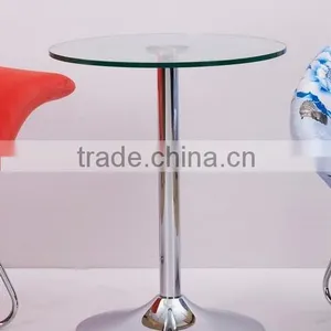 Round Tempered Glass Coffee Table With Chrome Leg (NS1103B) thumbnail-1