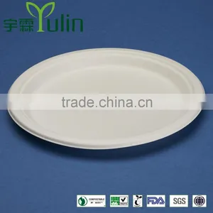 PL-10 10 Inches Bio-degradable Disposable Sugarcane Paper Microwave Plates Quality Choice thumbnail-1
