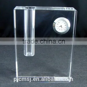 Elegant Transparent Crystal Cube Handmade Clock Gifts GCV042 thumbnail-1
