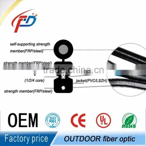 1 2 4 Cores FTTH Outdoor FRP LSZH Sheath Self-supporting Finished Drop Cable thumbnail-1