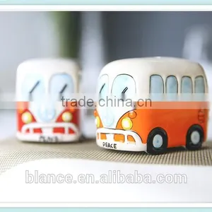 Camper Van VW Ceramic Salt and Pepper Shaker Set in Bus Design thumbnail-2