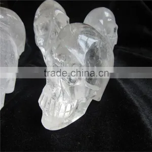 Hot Sale Natural Clear White China Crystal Skull thumbnail-6