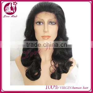 Wholesale Brazilian Loose Wave Natural Color Cheap Human Hair Full Lace Wigs thumbnail-1