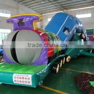 2016 Sunjoy Hot Sale Inflatable Giant Locomotive Caterpillar Obstacle Course Toys for Kids and Adults thumbnail-1