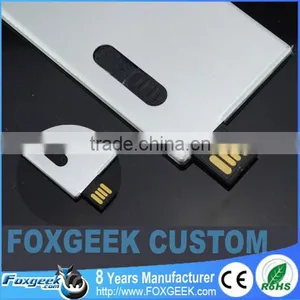 Super Slim Aluminum Material USB Flash Drive Push Button,Grade A Chips Credit Card Business USB Memory Stick Custom Painting thumbnail-1