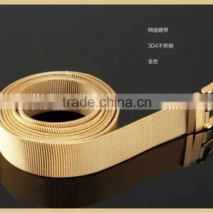 2014 Young Lady Fashion Gold Stainless Steel Mesh Waist Belt thumbnail-1