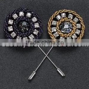 Mens Accessory Hand Made Flower Brooches Purple LAP066 thumbnail-1