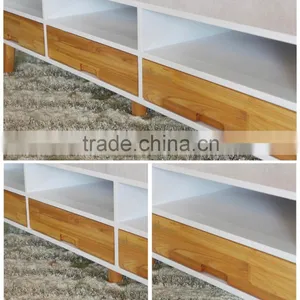 High Gloss Modern White MDF TV Stand thumbnail-6