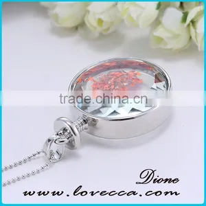 Silver Color Plating Glass Dried Flower Necklace thumbnail-4