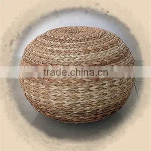 All Hand-woven Handmade Rattan Tatami Small Round Stool thumbnail-1