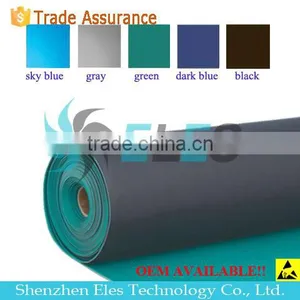 Green Blue Grey 2 Layers 2mm Thick Glossy or Dull Antistatic Rubber ESD Mat thumbnail-6