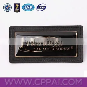 Genuine Leather Black Metal Custom Metal Clothing Label thumbnail-1