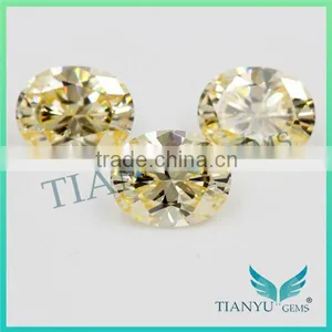 Wholesale Synthetic Zircon Gemstones Oval Cut L-Yellow CZ Stones thumbnail-5