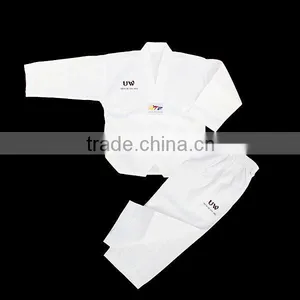 V Neck White Collar Taekwondo Uniform Jackets thumbnail-1