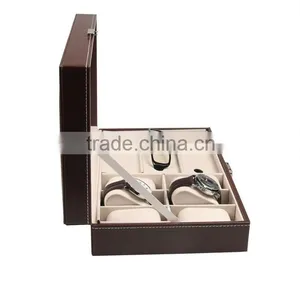 Chinese Factories Wholesale Custom PU Leather Jewelry Box, Multi-function Watch Boxes, Glasses Boxes thumbnail-4