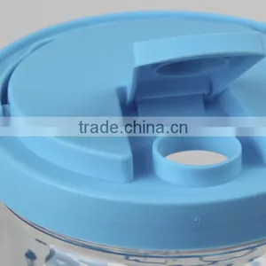 Wholesale Hot Sell Plastic Blue Beverage Dispenser Juice Jar Whit One Bibcocks With Four Cups for Store Beverage thumbnail-4