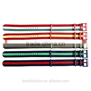 2016 NEW Custom Fashion 16 18 20 22 24 26mm Printed Nato Nylon Watch Strap With Colorful Plastic Hardware thumbnail-2