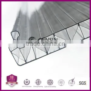 Gensin 12mm 3-layer W-Structure U-locking Design Polycarbonate Sheet 10-year Warranty 700mm thumbnail-3