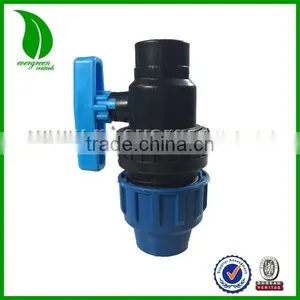 PP COMPRESSION FEMALE SINGLE UNION BALL VALVE FOR HDPE PIPE thumbnail-1