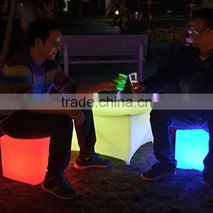 Light up Glow Led Cube Seat Used Outdoor Event Furniture Colorful RGB Led Cube Light Bar Chair thumbnail-1