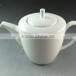 Wholesale Stock White Classic Cheap Porcelain Teapot, Cafe Cheap White Tea Pot for Restaurant Teapot thumbnail-1