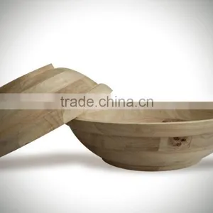 High Quality Best Selling Eco Friendly Set of Natural Rubberwood Bowl From Viet Nam thumbnail-1
