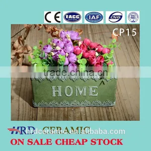 Square Decal Cement Finished Decoration Flowerpots thumbnail-1