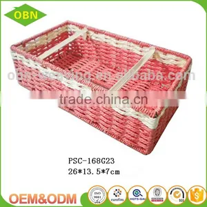Custom Eco-friendly Material Cheap Decorative Paper Rope Hand Woven Paper Tissue Napkin Holder thumbnail-2