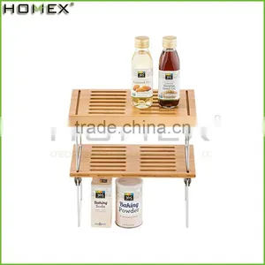 Bamboo Dish Drying Rack Kichen Shelf With Metal Leg Homex-BSCI Factory thumbnail-6