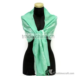 Brocade Silk Scarf, Multi-color, 100% Handicraft in Vietnam thumbnail-5