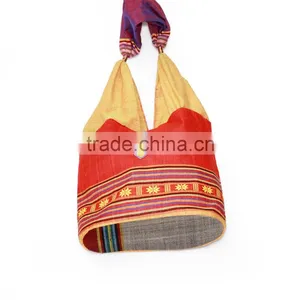 Embroidery Shoulder Bag, Mini Brocade Fabric Bags, Ethnic Handicraft Souvenirs From Vietnam thumbnail-4