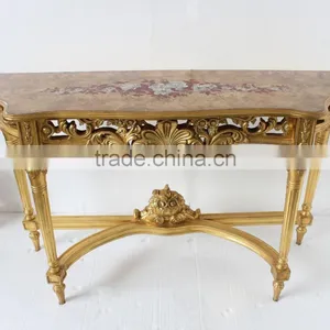 Medieval Reproduction Furniture Console Desk With Wall Mirror thumbnail-2