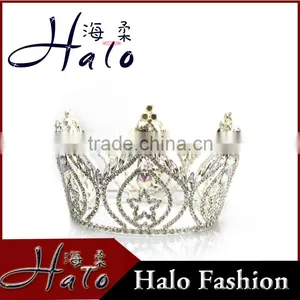 Fashion Rhinestone Metal Pageant Jewelry Beautiful Hair Crown Wholesale thumbnail-2