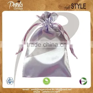Satin Gift Pouch With Ribbon String thumbnail-1