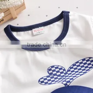 100% Cotton Boy Summer Clothes Set Kids Garment Whale Print thumbnail-3