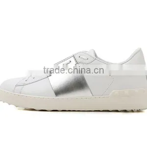 Adult White Black Leather Sneakers Shoe Liquidation Closeouts thumbnail-2