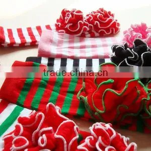 Baby Leg Warmer Christmas Stripe Leggings With Ruffle Baby Winter Leg Warmer thumbnail-2