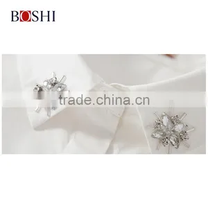 Factory Price For Embroidered Flower Of Ladies Casual Double Breasted Shirt thumbnail-4