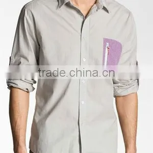 2013 Mens Spring&autumn Long Sleeve Greyish Shirt thumbnail-1