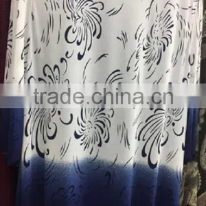 Top Sale Sapphire Blue Plus Size Printed Designs Latest Fashion Blouse for Lady thumbnail-2