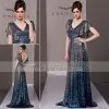 Sell Coniefox Blue Flouncing Sleeves Sequins Glittering Dresses Evening Dress 81283 thumbnail-1