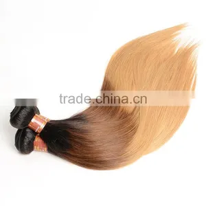1B/4/27# Ombre Hair Weaves Straight Blonde Malaysian Human Hair Bundles Extension Wholesale thumbnail-3